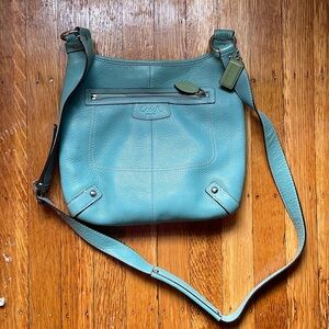 Teal Coach Leather purse